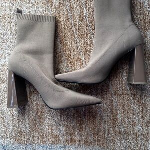 Zara Taupe Heeled Boots